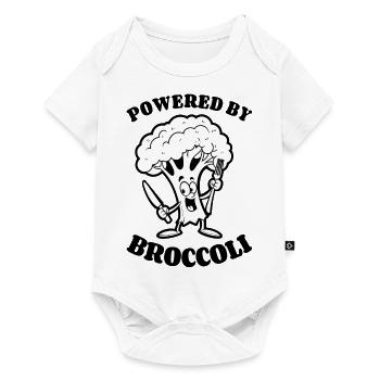 Powered by Broccoli - Légumes, végétarien, végétalien - Body à manches courtes Premium Bébé - blanc - Devant
