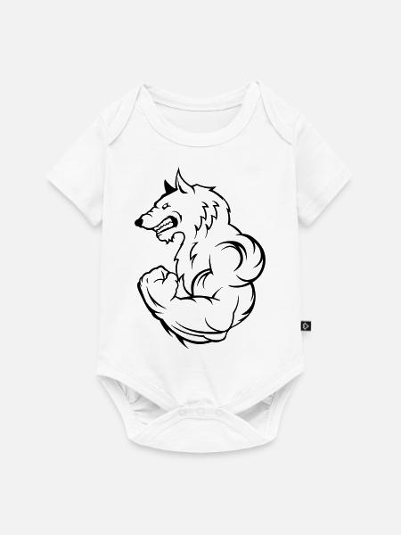 strong wolf - Baby Premium Kurzarmbody - Weiß