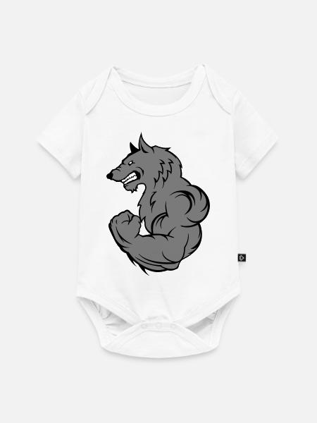 strong wolf - Baby Premium Kurzarmbody - Weiß