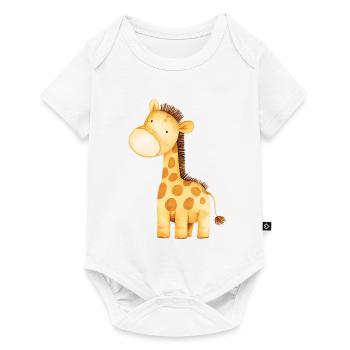 Giraffe Illustration Watercolour - Baby Premium Kurzarmbody - Weiß - Vorne