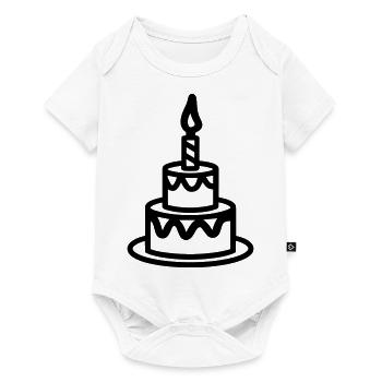 Gateau d'anniversaire - Body à manches courtes Premium Bébé - blanc - Devant