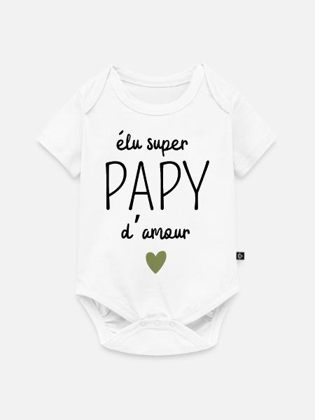Gewählter Super-Opa der Liebe - Baby Premium Kurzarmbody - Weiß