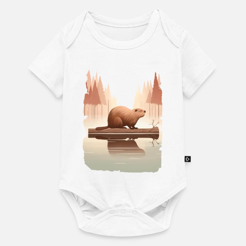 Biber - Baby Premium Kurzarmbody - Weiß