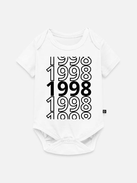 1998 1998 1998 - Baby Premium Kurzarmbody - Weiß