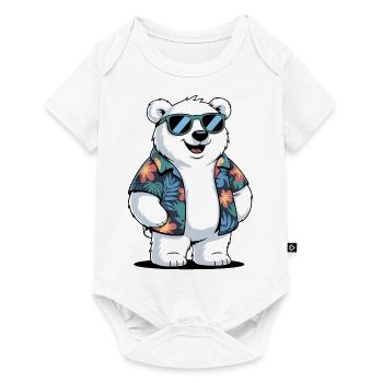 Funny Summer Polar Bear - Baby Premium short-sleeve bodysuit - white - Front