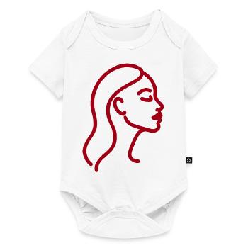 Line Art Woman Profile – Minimalist - Baby Premium short-sleeve bodysuit - white - Front