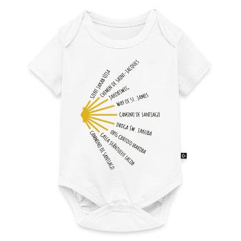 Le Chemin de Saint-Jacques-de-Compostelle compte de nombreuses langues - Chemin - Pèlerinage - Body à manches courtes Premium Bébé - blanc - Devant