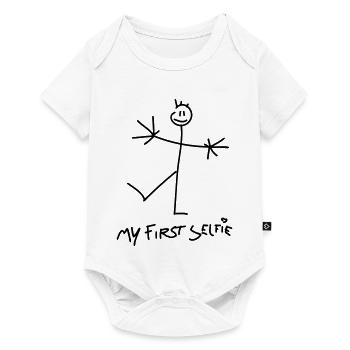 my first selfie - Body à manches courtes Premium Bébé - blanc - Devant