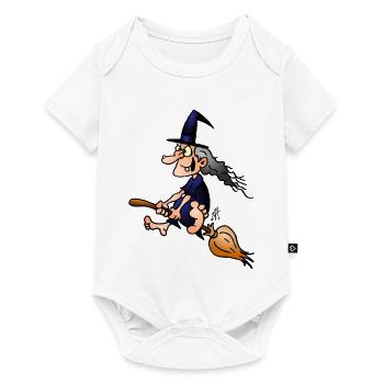 Witch on a broom - Baby Premium short-sleeve bodysuit - white - Front