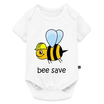 bee save, bee with helmet, funny bee, bee - Baby Premium short-sleeve bodysuit - white - Front