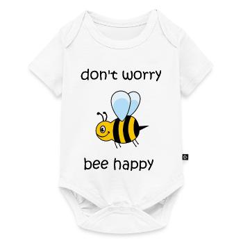 don't worry be happy, bee happy, happy bee - Baby Premium short-sleeve bodysuit - white - Front