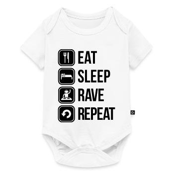 eat sleep rave repeat - Baby Premium Kurzarmbody - Weiß - Vorne
