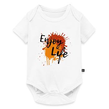Splash Enjoy Life Red Orange Paint Splash Gift - Baby Premium short-sleeve bodysuit - white - Front