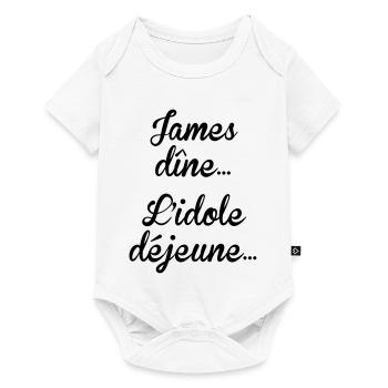 James dîne, l'idole déjeune - Body à manches courtes Premium Bébé - blanc - Devant