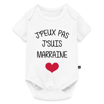 Marraine Parrain Bébé Naissance Tante Amour - Body à manches courtes Premium Bébé - blanc - Devant