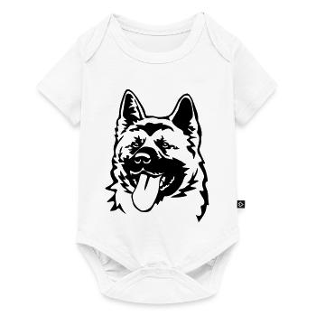Tête Akita américaine - Body à manches courtes Premium Bébé - blanc - Devant