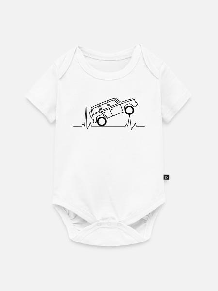 G-Klasse EKG Herzschlag Offrad - Baby Premium Kurzarmbody - Weiß