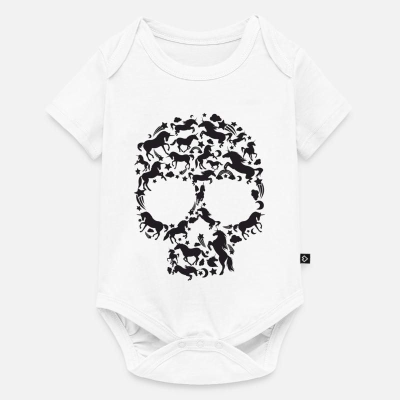 Crâne LICORNE - Body à manches courtes Premium Bébé - blanc