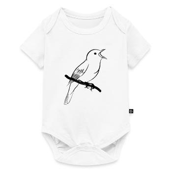 chant rossignol / oiseau chanteur - Body à manches courtes Premium Bébé - blanc - Devant
