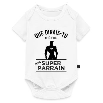 Deviens mon super parrain - Body à manches courtes Premium Bébé - blanc - Devant