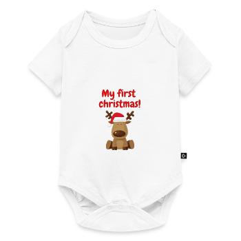 Mein erstes Weihnachten Rentier - Baby Premium Kurzarmbody - Weiß - Vorne
