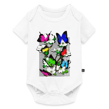 Papillon Butterfly - butterfly - bouquet of flowers - Baby Premium short-sleeve bodysuit - white - Front