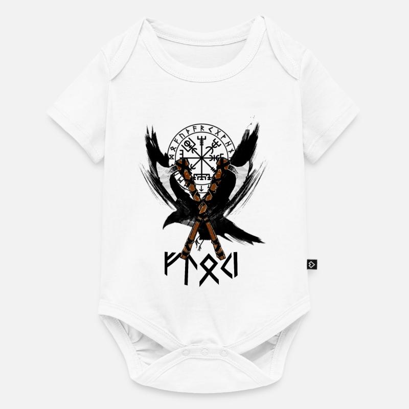 Wikinger - Baby Premium Kurzarmbody - Weiß