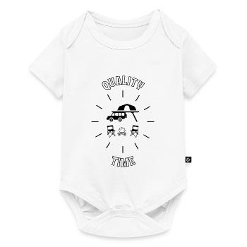 Camping mit Dachzelt - Baby Premium Kurzarmbody - Weiß - Vorne