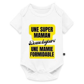 super maman, mamie formidable - Body à manches courtes Premium Bébé - blanc - Devant