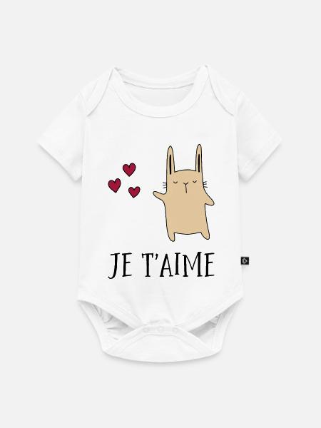 je t‘aime - Baby Premium Kurzarmbody - Weiß