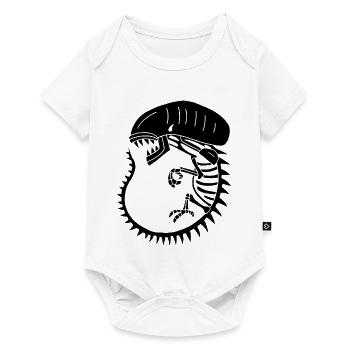 Squelette de monstre extraterrestre noir - Body à manches courtes Premium Bébé - blanc - Devant