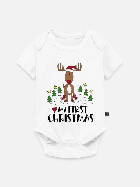 My first Christmas - Premium kortærmet baby-body  - hvid