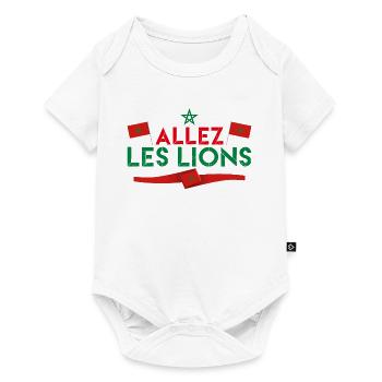 Marocain supporter. fan de Maroc. Allez les Lions. - Body à manches courtes Premium Bébé - blanc - Devant