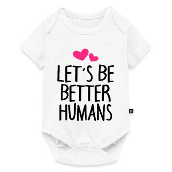 Mensch Menschen Erde Spruch - Baby Premium Kurzarmbody - Weiß - Vorne