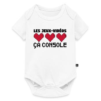les jeux vidéos. ça console. Cadeau gamer. - Body à manches courtes Premium Bébé - blanc - Devant