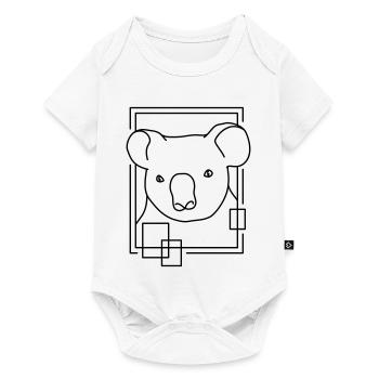 Koala en forme géométrique - Conception d’art au trait - Body à manches courtes Premium Bébé - blanc - Devant