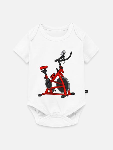 Red Bike Spin Fahrrad - Baby Premium Kurzarmbody - Weiß