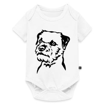 Tête de Border Terrier - Body à manches courtes Premium Bébé - blanc - Devant