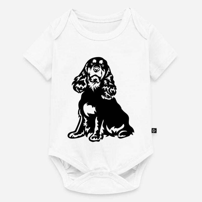 Cocker Spaniel - Baby Premium Kurzarmbody - Weiß