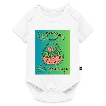 JE PEUX PAS,JARDINAGE,RETRAITE,PRINTEMPS,JARDIN - Body à manches courtes Premium Bébé - blanc - Devant