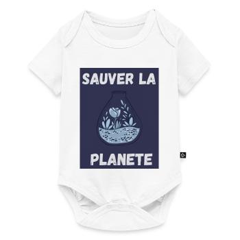 PLANETE. NATURE. JARDIN. ARBRE. FLEUR. ECOLOGIE - Body à manches courtes Premium Bébé - blanc - Devant