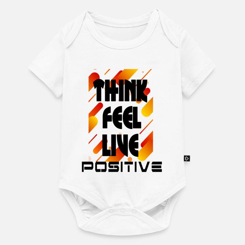 think feel live positive v2 - Body à manches courtes Premium Bébé - blanc