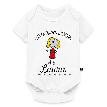 Schulkind 2023 Laura - Baby Premium Kurzarmbody - Weiß - Vorne