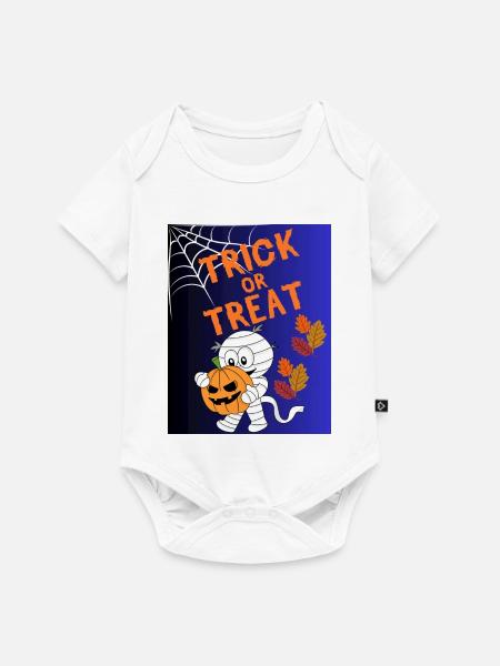 Trick oder Treat Mumie Kürbis - Baby Premium Kurzarmbody - Weiß