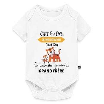 Enfant Annonce grossesse humour futur grand frère - Body à manches courtes Premium Bébé - blanc - Devant
