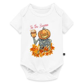 Halloween, pumpkin head with skeleton - Baby Premium short-sleeve bodysuit - white - Front