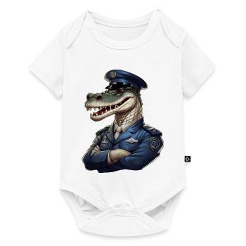 Policier crocodile - Body à manches courtes Premium Bébé - blanc - Devant