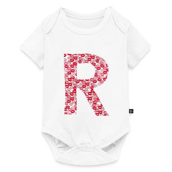 Lettre R -kiss tee shirt - Body à manches courtes Premium Bébé - blanc - Devant