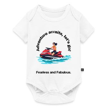 Design d’aventure en jet ski vibrant - Body à manches courtes Premium Bébé - blanc - Devant