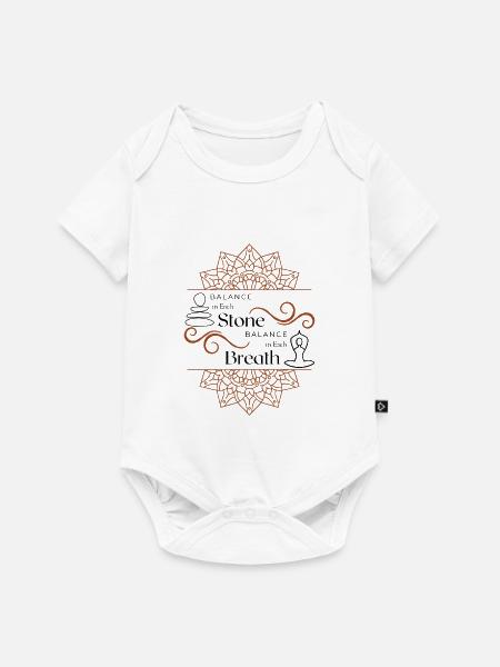 Komplexer Mandala-Wirbelteiler - Baby Premium Kurzarmbody - Weiß
